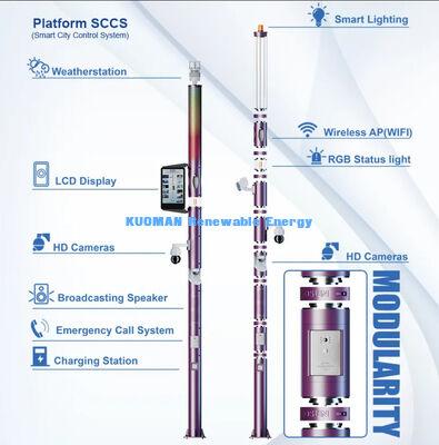 เสาไฟส่องสว่างอัจฉริยะควบคุมระบบ LED หน้าจออัจฉริยะเสาไฟรีโมท