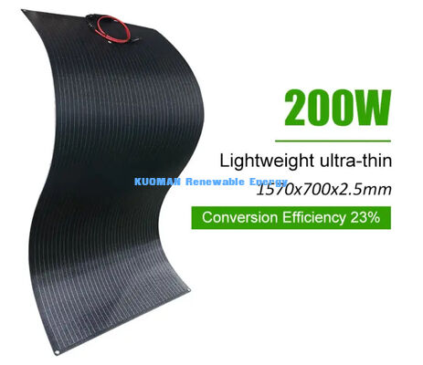 แพเนลพลังแสงอาทิตย์ยืดหยุ่น 200W ที่ทนทานสําหรับการใช้ชีวิตนอกเครือ