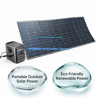 แผงโซลาร์เซลล์พกพา 400W แบบพับได้ กันน้ำ IP68 ที่ชาร์จพลังงานแสงอาทิตย์สำหรับตั้งแคมป์กลางแจ้ง