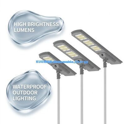 ไฟถนน LED โซลาร์เซลล์ All In One 220lm/W กันน้ำ IP65 พร้อมสำรองไฟ 2-3 วันฝนตก สำหรับส่องสว่างถนนและสวน