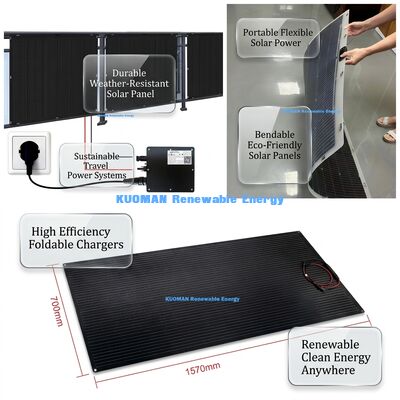 100W 210W IP68 ปรับน้ํา แผ่นแสงอาทิตย์ยืดหยุ่น ผนังบาง แผ่นไฟฟ้าไฟฟ้าสําหรับการเดินทางและที่พัก