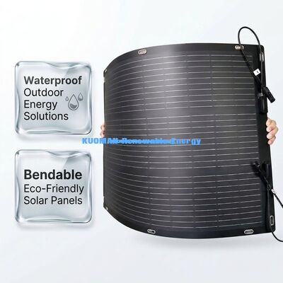 แผ่นแสงอาทิตย์ ETFE แบบยืดหยุ่น 100W สําหรับการเดินทาง RV และการผจญภัยกลางแจ้ง