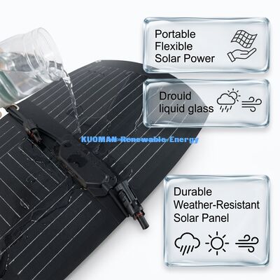 แผงโซลาร์เซลล์ ETFE เคลือบ 100W แบบงอได้ ยืดหยุ่น สำหรับปีนเขาและ Overlanding