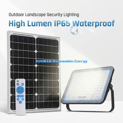 ไฟสปอร์ตไลท์โซลาร์เซลล์กันน้ำ IP65 15000LM ความสว่างสูงพร้อมเซ็นเซอร์ตรวจจับความเคลื่อนไหวสำหรับการรักษาความปลอดภัยภายนอกอาคาร