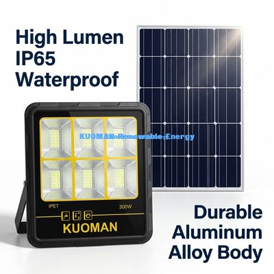 ไฟสปอร์ตไลท์โซลาร์เซลล์กันน้ำ IP65 200W-400W พร้อม LED สว่าง 15000LM ไฟสปอร์ตไลท์โซลาร์เซลล์สำหรับสวน