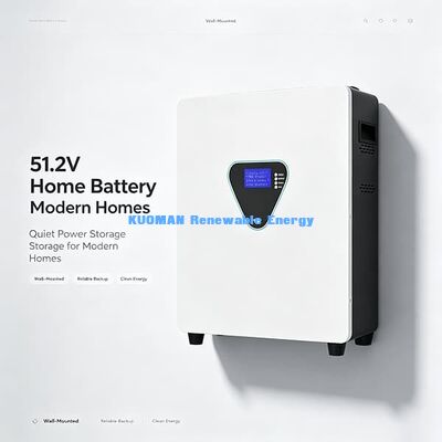 ระบบเก็บพลังงานแสงอาทิตย์ความจุสูง 51.2V 200Ah LiFePO4 15kWh พร้อม App Control ติดผนัง