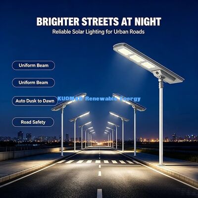 30W LiFePO4 แบตเตอรี่ โซลาร์สตรีทไลท์ All In One Design กันน้ําภายนอก โซลาร์ LED Road Lamp