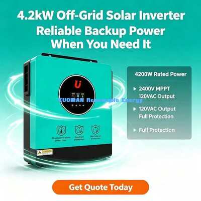 อินเวอร์เตอร์ไฮบริดโซลาร์ MPPT 4200W อินพุต PV 60-450VDC กระแสชาร์จโซลาร์ 120A