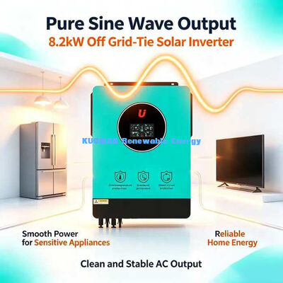 อินเวอร์เตอร์โซลาร์เซลล์ไฮบริดแบบกริด 48V รองรับแบตเตอรี่ตะกั่วกรดลิเธียม 8.2KW
