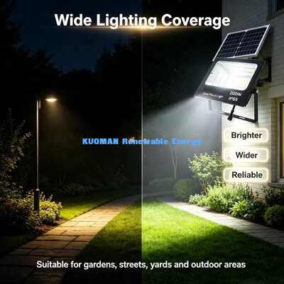ไฟสปอร์ตไลท์โซล่าเซลล์ 121 เม็ด LED สว่างพิเศษ แสงมุมกว้างสำหรับภายนอกอาคาร