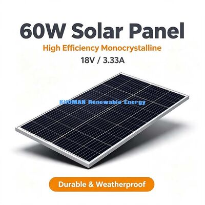 โมโนโซลาร์พานล์ 60W ประสิทธิภาพแสงต่ํามาก โมดูลไฟฟ้าไฟฟ้าภายนอกสําหรับพลังงานฉุกเฉินในบ้าน