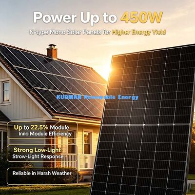 แผงโซลาร์เซลล์โมโนคริสตัลไลน์ 430-450W | โมดูล PV ประสิทธิภาพสูงสำหรับหลังคาบ้านและแหล่งจ่ายไฟนอกกริด
