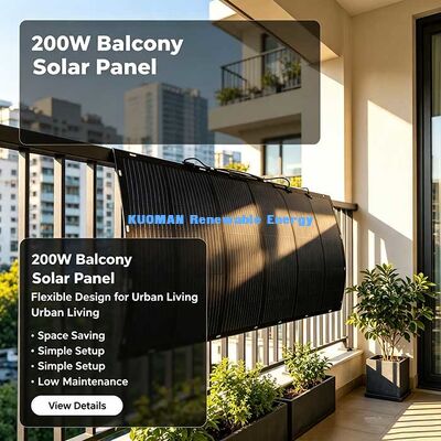 แผงโซลาร์เซลล์แบบยืดหยุ่น 200W สำหรับงานหนัก เสริมใยคาร์บอน แผงโซลาร์เซลล์แบบโค้งงอได้สำหรับการเดินทางระยะยาวด้วย RV และเรือ