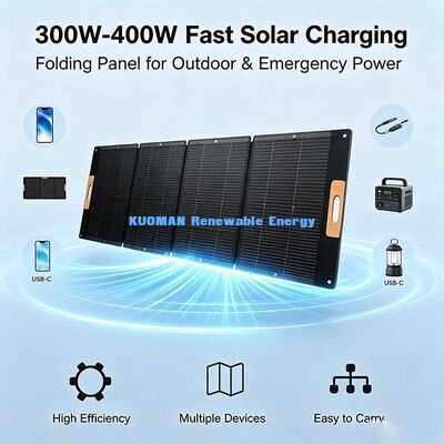 เครื่องชาร์จแผ่นแสงอาทิตย์ ETFE ที่พับได้ 420W เครื่องชาร์จแสงอาทิตย์แบบพกพาที่กันน้ํา สําหรับการเดินทางในรถยนต์