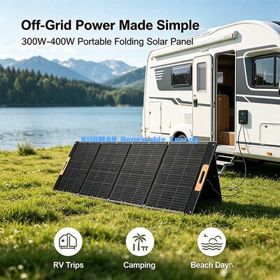 แผงโซลาร์เซลล์ ETFE พับได้ 400W, พลังงานแสงอาทิตย์แบบพกพาสำหรับชีวิตในรถบ้านนอกกริด