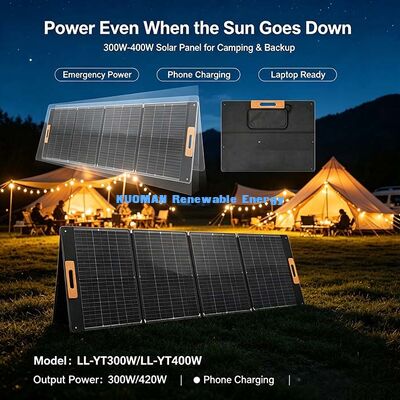 แผงโซลาร์เซลล์พับเก็บได้ 300W น้ำหนักเบา พกพาสะดวก เหมาะสำหรับกิจกรรมกลางแจ้ง เดินป่า และแคมป์ปิ้ง