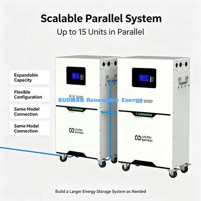 แบตเตอรี่ลิเธียมฟอสเฟต 51.2V 100Ah สำหรับโซลาร์เซลล์ ชาร์จ/ดิสชาร์จต่อเนื่องสูงสุด 100A