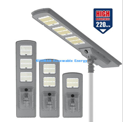 ไฟถนน LED โซลาร์เซลล์ All In One 220lm/W กันน้ำ IP65 พร้อมสำรองไฟ 2-3 วันฝนตก สำหรับส่องสว่างถนนและสวน