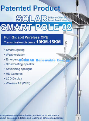 ทางเดิน, ถนนความเร็วสูง Smart Outdoor Solar Pole Smart Pole พร้อมจอ LCD