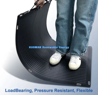 แผงโซลาร์เซลล์แบบยืดหยุ่นสำหรับบ้านและการเดินทาง RV แบบสองหน้า 200W FFC และคาร์บอนไฟเบอร์