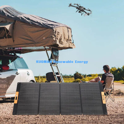 แผงเครื่องชาร์จพลังงานแสงอาทิตย์แบบพับได้ขนาดเบา 300W พลังงานแสงอาทิตย์แบบพกพาสำหรับการเดินทางแคมป์ปิ้งบนชายหาด