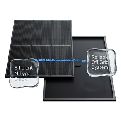 N Type Black Solar Panel 415W มีประสิทธิภาพ 22% และกรอบอลูมิเนียมแอนอดิซ