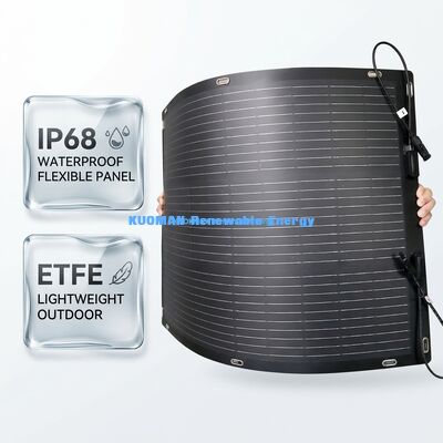 แผ่นแสงอาทิตย์ ETFE แบบยืดหยุ่น 100W สําหรับการเดินทาง RV และการผจญภัยกลางแจ้ง