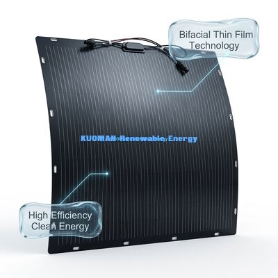 200W แผงโซลาร์เซลล์แบบยืดหยุ่นสองหน้า - แผงโซลาร์เซลล์ซิลิคอนแบบโพลีคริสตัลไลน์สำหรับพลังงานสะอาดหมุนเวียน