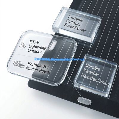 แผงโซลาร์เซลล์ชนิดโมโนคริสตัลไลน์แบบยืดหยุ่น 50W พร้อมแผ่นกาวลอกและติดได้ง่ายสำหรับการผจญภัยกลางแจ้ง