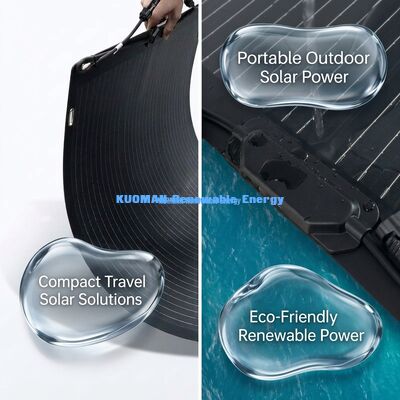 แผงโซลาร์เซลล์ ETFE เคลือบ 100W แบบงอได้ ยืดหยุ่น สำหรับปีนเขาและ Overlanding