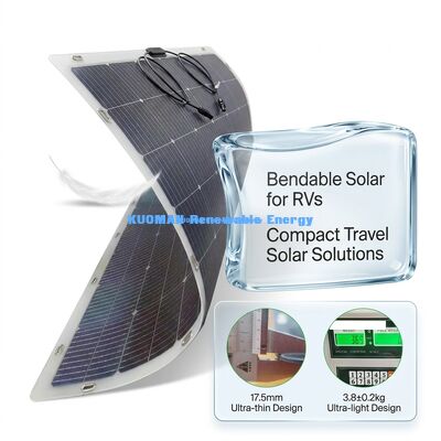 แผงโซลาร์เซลล์แบบสองหน้ากันน้ำระดับ IP67 กำลังขับ 200W สามารถงอได้ 360° ยืดหยุ่น สำหรับ RV บ้าน และการเดินทาง