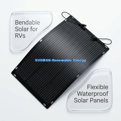 แผ่นแสงอาทิตย์ ETFE แบบยืดหยุ่น 100W สําหรับการเดินทาง RV และการผจญภัยกลางแจ้ง