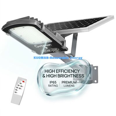 ไฟถนนโซลาร์เซลล์แบบแยกส่วน 300W-500W กันน้ำระดับ IP65 พร้อมแบตเตอรี่ LiFePO4 และแผงโซลาร์เซลล์