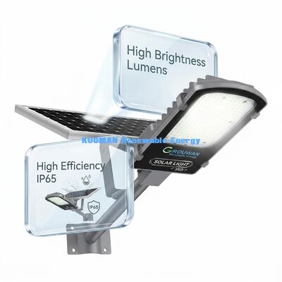 ไฟถนนโซลาร์เซลล์แบบแยกส่วน 300W-500W กันน้ำระดับ IP65 พร้อมแบตเตอรี่ LiFePO4 และแผงโซลาร์เซลล์