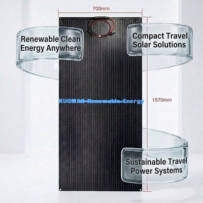 100W 210W IP68 ปรับน้ํา แผ่นแสงอาทิตย์ยืดหยุ่น ผนังบาง แผ่นไฟฟ้าไฟฟ้าสําหรับการเดินทางและที่พัก
