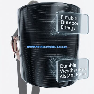 แผงโซลาร์เซลล์ซิลิคอนโมโนคริสตัลไลน์แบบยืดหยุ่น 200W ดีไซน์คาร์บอนไฟเบอร์กันน้ำระดับ IP67