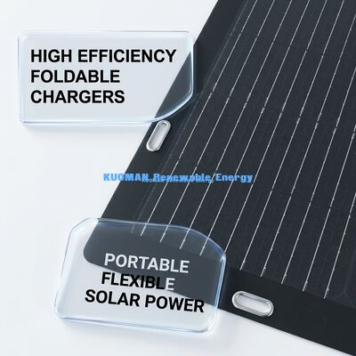 แผงโซลาร์เซลล์ชนิดโมโนคริสตัลไลน์แบบยืดหยุ่น 50W พร้อมแผ่นกาวลอกและติดได้ง่ายสำหรับการผจญภัยกลางแจ้ง