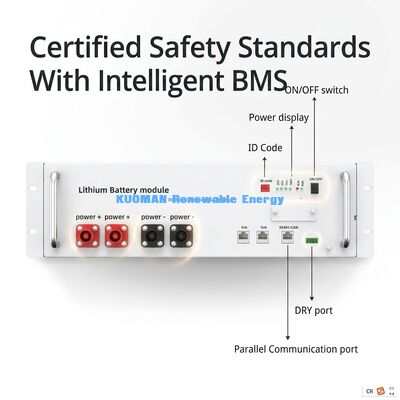 แบตเตอรี่ลิเธียมฟอสเฟต 48V 200Ah แบบติดผนังสำหรับเก็บพลังงานในบ้าน พร้อมรอบการใช้งาน 8000 รอบ สำหรับการใช้งานในที่พักอาศัย