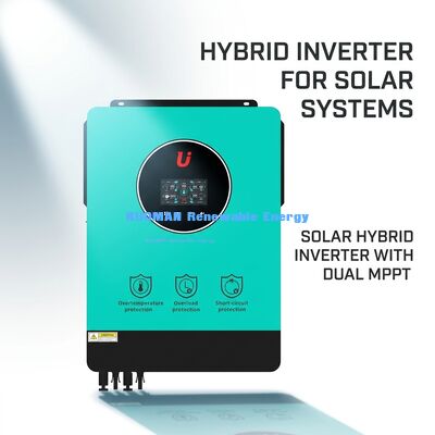 อินเวอร์เตอร์ไฮบริดโซลาร์ 10KW ประสิทธิภาพ 98% พร้อมระบบป้องกัน 3 ชั้นสำหรับระบบออนกริด/ออฟกริด