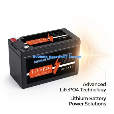 แบตเตอรี่ลิเธียม LiFePO4 12V 10Ah 128Wh สำหรับการเก็บพลังงานและการใช้งานในรถ RV