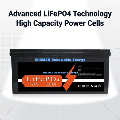 แบตเตอรี่ลิเธียม 12V 300Ah แบบกำหนดเอง พร้อมพลังงาน 3840Wh และอายุการใช้งาน 8000 รอบ สำหรับการกักเก็บพลังงาน