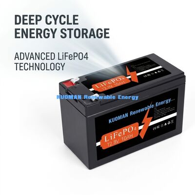 แบตเตอรี่ลิเธียม LiFePO4 12V 10Ah 128Wh สำหรับการเก็บพลังงานและการใช้งานในรถ RV