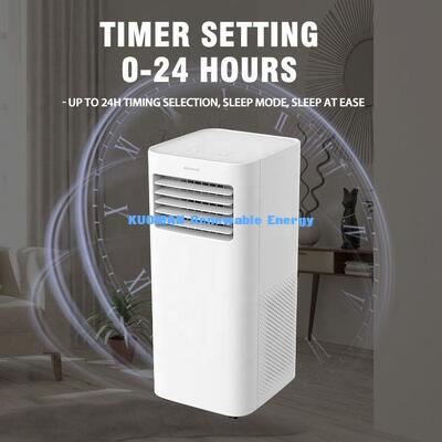 เครื่องปรับอากาศเคลื่อนที่ 5000 BTU: ล้อหมุนสําหรับการเคลื่อนที่ง่าย 24HR ไทม์ & 3 การตั้งค่าความเร็ว
