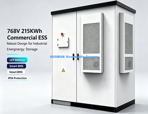 215kWh ภายนอก C&I Energy Storage Cabinet ระบบแบตเตอรี่ LFP 768V สําหรับการบูรณาการพลังงานแสงอาทิตย์