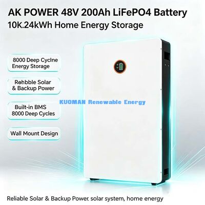 แบตเตอรี่ Powerwall 48V 200Ah LiFePO4 สำหรับติดตั้งบนผนัง โซลูชันจัดเก็บพลังงานแสงอาทิตย์สำหรับที่พักอาศัย
