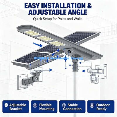 ประหยัดพลังงาน All In One โซลาร์สตรีทไลท์ 40W SMD5050 LED โซลาร์แลมป์ ไม่มีค่าใช้จ่ายไฟฟ้า
