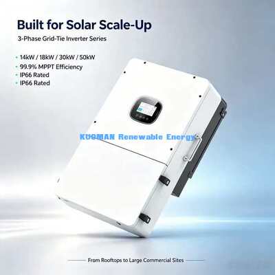 แบตเตอรี่ลิทธิียมนํากรด 40-60 วอลต์ สอดคล้อง 3 ขั้น Hybrid Solar Inverter 14kW