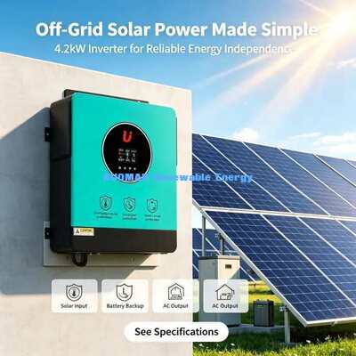 แบตเตอรี่ 24 วอท ไฮบริด โซลาร์ อินเวอร์เตอร์ 4200W