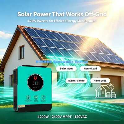 อินเวอร์เตอร์โซลาร์เซลล์ไฮบริดแบบออฟกริด 4.2kW ใช้กับแบตเตอรี่ลิเธียม 24V
