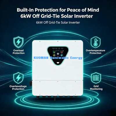 อินเวอร์เตอร์โซลาร์เซลล์ไฮบริดแบบสปลิตเฟส 6KW รุ่น IP65-6KL พร้อมหน้าจอสัมผัสและ WiFi